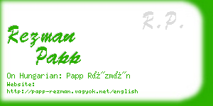 rezman papp business card